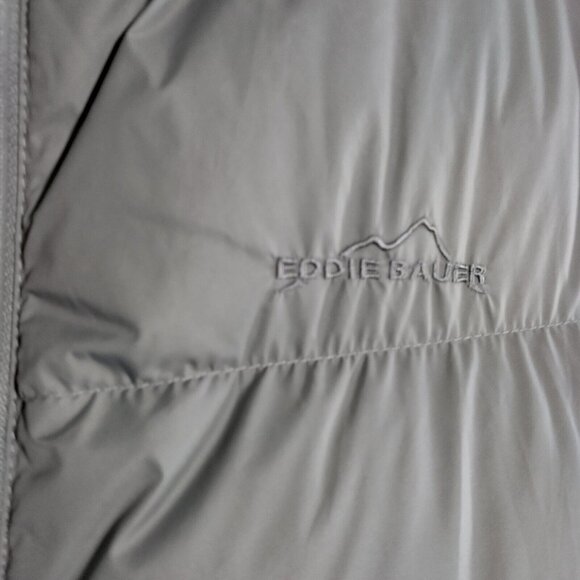 EB700 Eddie Bauer Puffer Vest Men L Tall Gray Goose Down Jacket - Picture 11 of 16